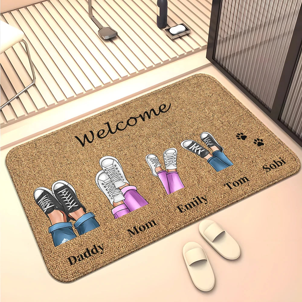Navak Teppich Familienmitglieder Zuhause Wohnzimmer Sofa Fußmatte Dekoration Anti-Rutsch-Bodenmatte Niedlicher Teppich Fußmatte Teppich Bereich Teppich Kawaii Teppich