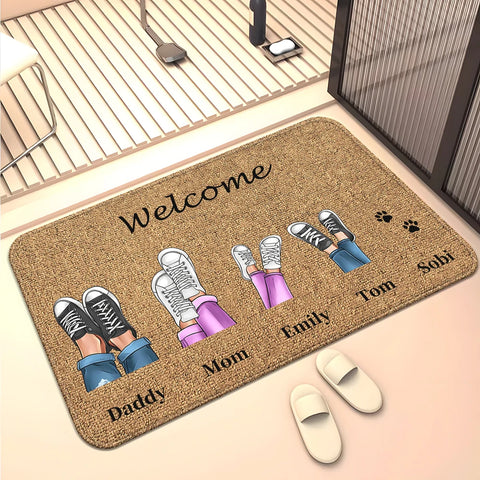 Navak Teppich Familienmitglieder Zuhause Wohnzimmer Sofa Fußmatte Dekoration Anti-Rutsch-Bodenmatte Niedlicher Teppich Fußmatte Teppich Bereich Teppich Kawaii Teppich