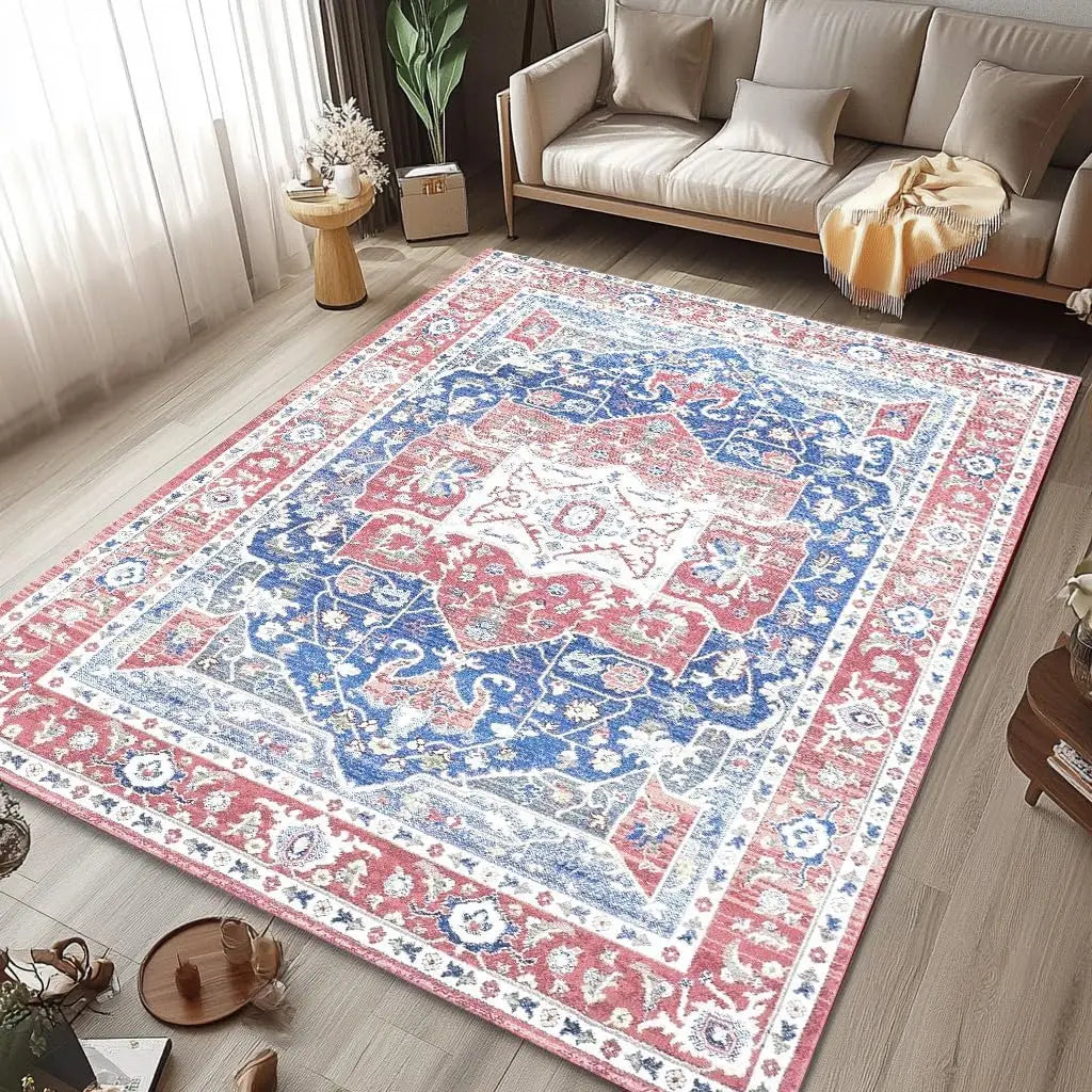 Navak Carpet Beige &amp; Elfenbein, waschbarer Flanell-Teppich, schmutzabweisend und rutschfest, Heimdekor-Teppich, für stark frequentierte Bereiche im Wohnzimmer
