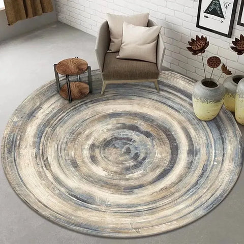 Navak Teppich Abstrakte Kunst Runder Teppich Wohnzimmer Sofa Schlafzimmer Dekorativer Teppich Computerstuhl Bodenmatte Rutschfest