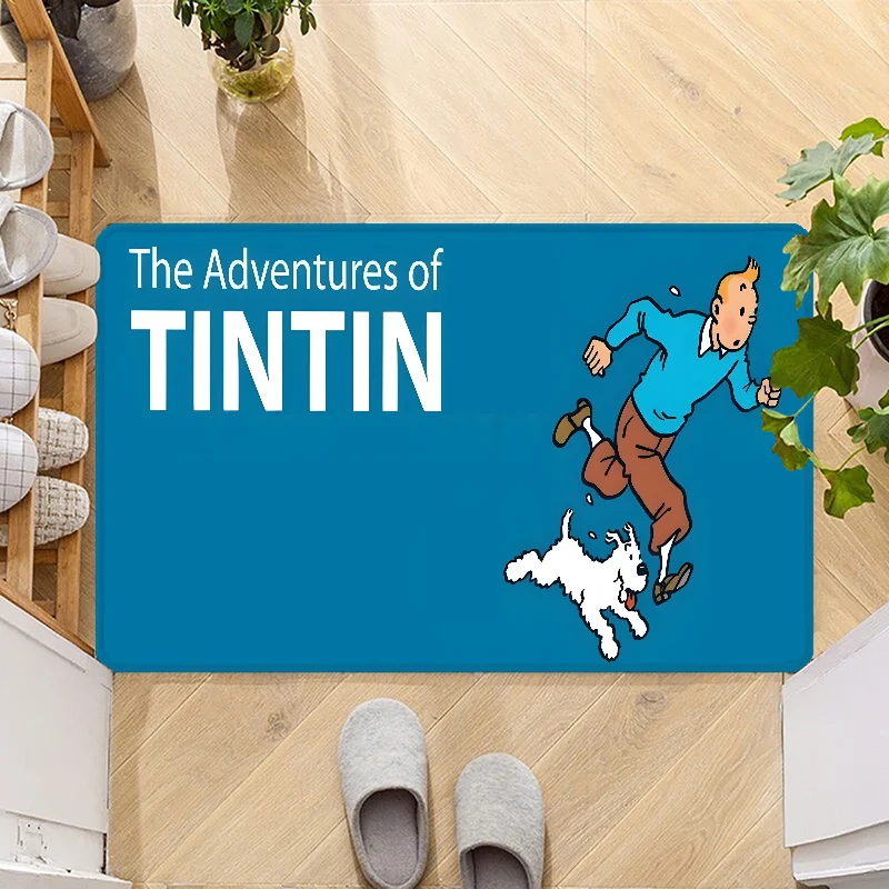 Navak Carpet Fußmatte mit dem Motiv „Die Abenteuer von Tim und Struppi“, rutschfest, waschbar, für Küche, Flur, Badezimmer, Badematten