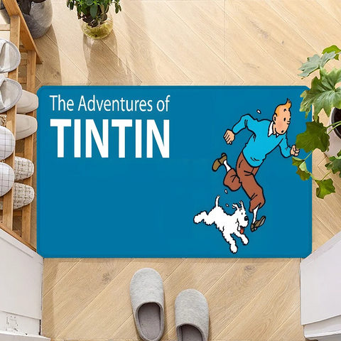 Navak Carpet Fußmatte mit dem Motiv „Die Abenteuer von Tim und Struppi“, rutschfest, waschbar, für Küche, Flur, Badezimmer, Badematten