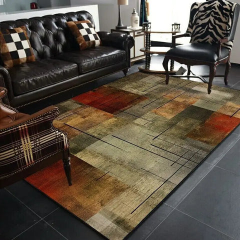 Navak Carpet Abstract Geometric Large Rugs for Living Room Nordic Retro Room Decoration Home Mats Non-slip Washable Bedroom Cloakroom Carpet