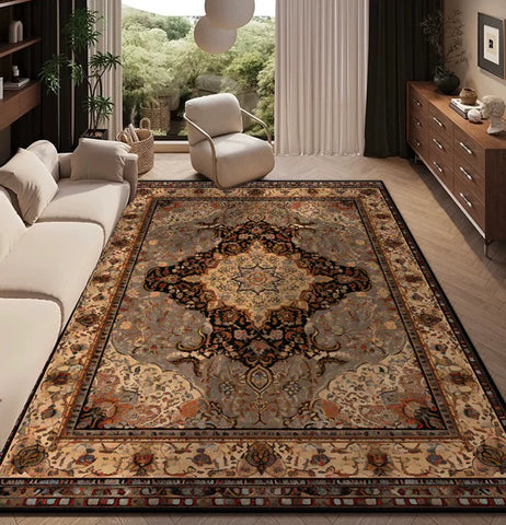 Navak Teppich, Teppich für Wohnzimmer, persische Retro-Dekoration, Zuhause, Schlafzimmer, Nachttisch, weiche, rutschfeste Matte, Boden, Lounge, leicht zu reinigen, flauschiger Plüschteppich