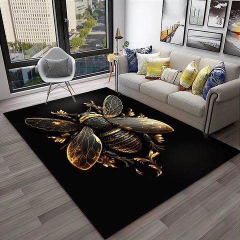 Navak Teppich, süße Biene, Honigbiene, Insekten-Cartoon, 3D-Teppich für Zuhause, Wohnzimmer, Schlafzimmer, Sofa, Fußmatte, Dekor, Kinderbereich, Teppich, rutschfeste Bodenmatte