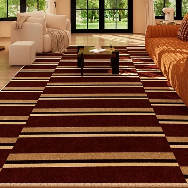 Navak Teppich Amerikanischer Retro-Teppich Blau Braun Wohnzimmer Hochwertige Schlafzimmer Nachttischmatte Garderobe Sofa Einfacher Teppich Alfombra Dekorieren
