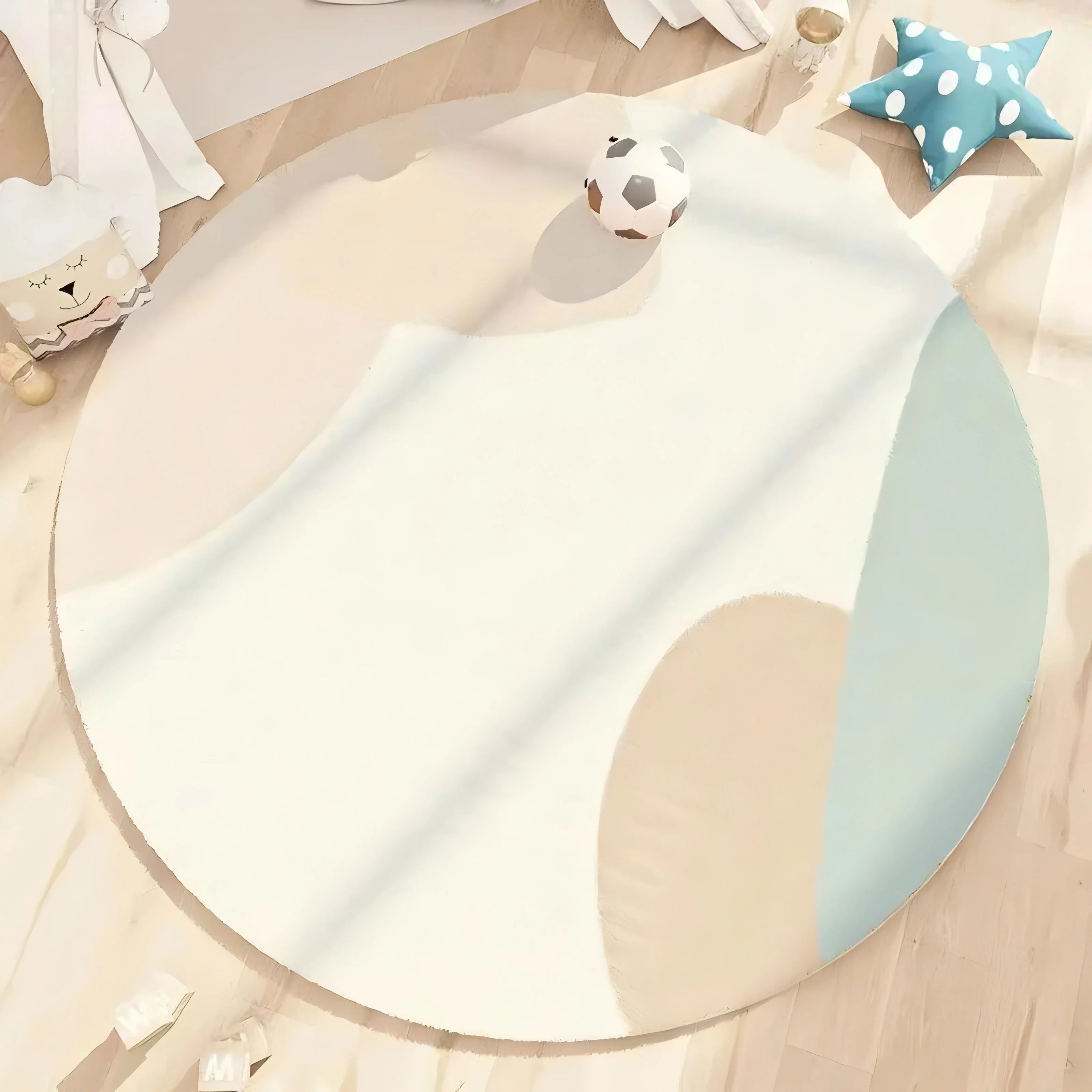 Navak Carpet Exclusive Picks Moderner Stil Runder Wohnzimmerteppich Kinderzimmer Schlafzimmer Krabbelmatte Rutschfeste Bettdecke Dicke waschbare Matte