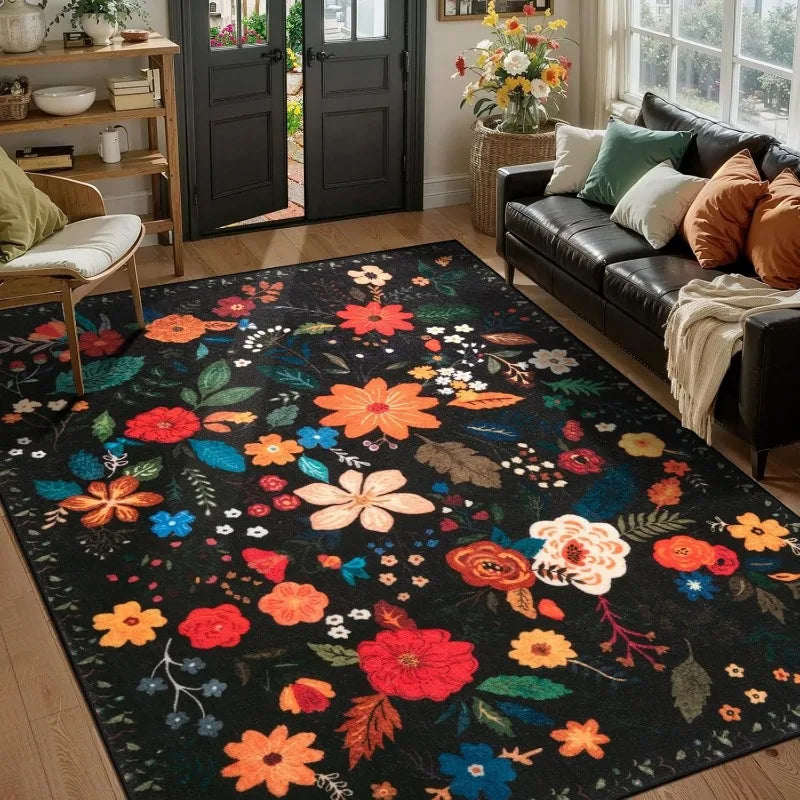 Navak Carpet Pink Vintage Living Room Carpet Bohemian Style Light Luxury Bedroom Rug Large Area Machine Washable Non-slip Coffee Table Mat 러그