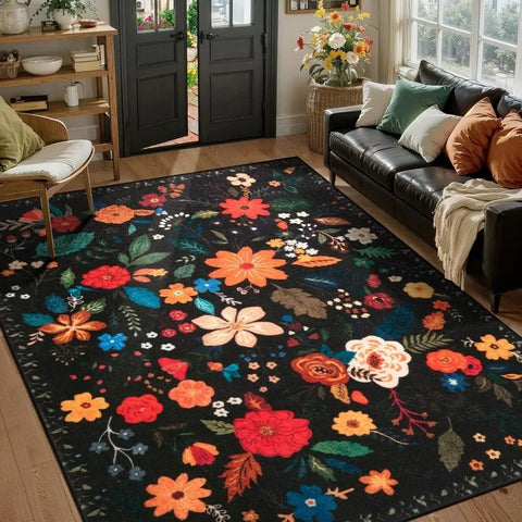 Navak Carpet Pink Vintage Living Room Carpet Bohemian Style Light Luxury Bedroom Rug Large Area Machine Washable Non-slip Coffee Table Mat 러그