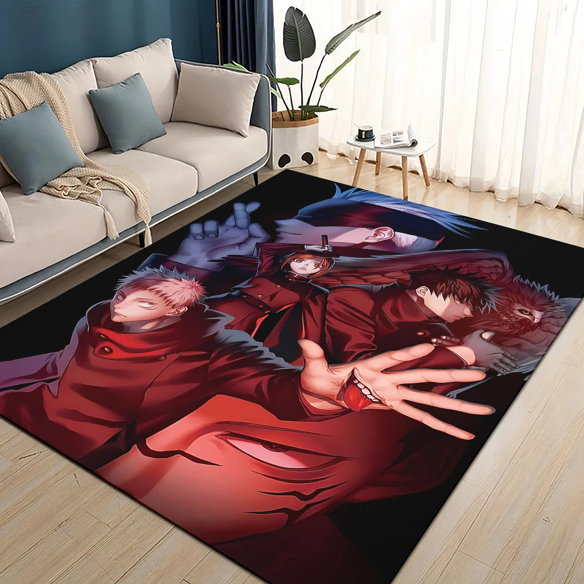 Navak Teppich, 3D-Cartoon, Jujutsu Kaisen, Anime, Itadori Yuj, Teppich für Wohnzimmer, Schlafzimmer, Heimsofa, Dekoration, Kinderspiel, rutschfeste Bodenmatte
