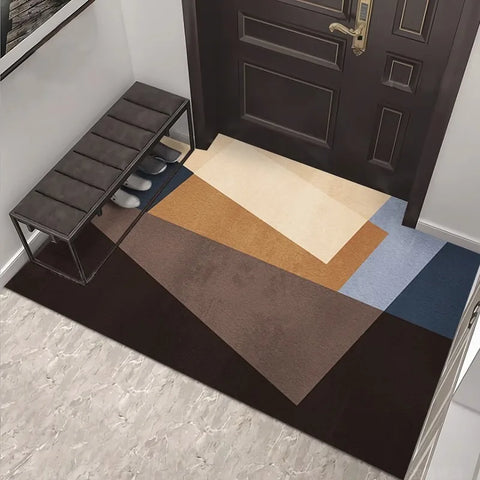 Navak Teppich, europäischer Stil, geometrisches Muster, rund, für Wohnzimmer, Sofa, Schlafzimmer, Arbeitszimmer, Küche, Eingangsbereich, Fußmatte, rutschfest, modischer Dekorteppich