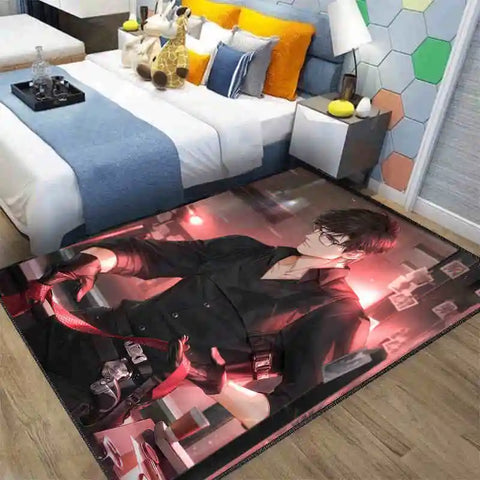 Navak Carpet Exclusive Picks Japanischer Anime-Schlingenteppich – maschinenwaschbarer Nachttischteppich für Airbnb, Hotel, gemütliche Wohndekoration