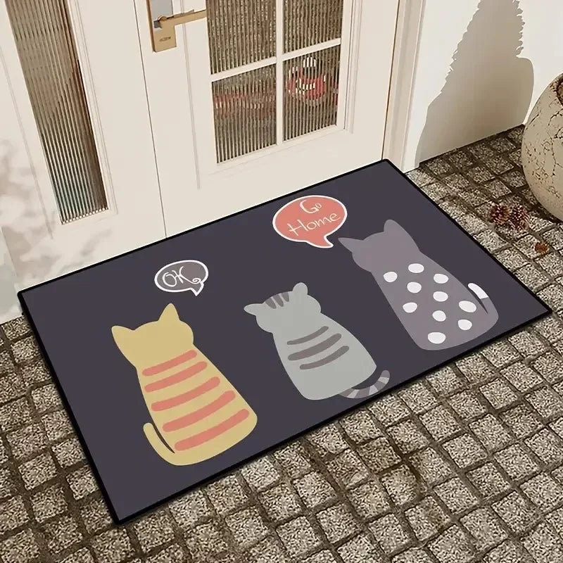 Navak Teppich mit Blumenmuster, Bodenmatte für Zuhause, rutschfest, leicht zu reinigen, Dekorationsteppich, Küchenbereich, Wohnzimmer, Haus, waschbar, Willkommens-Fußmatten
