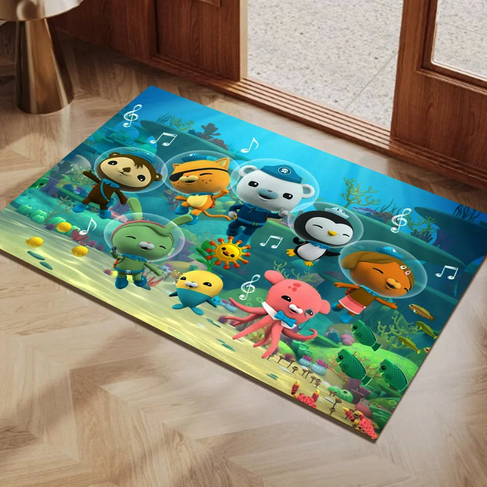 Navak Carpet The Octonauts Cartoon-Fußmatte, waschbar, rutschfest, für Wohnzimmer, Sofa, Stühle, Bereichsmatte, Küche, WC-Teppich