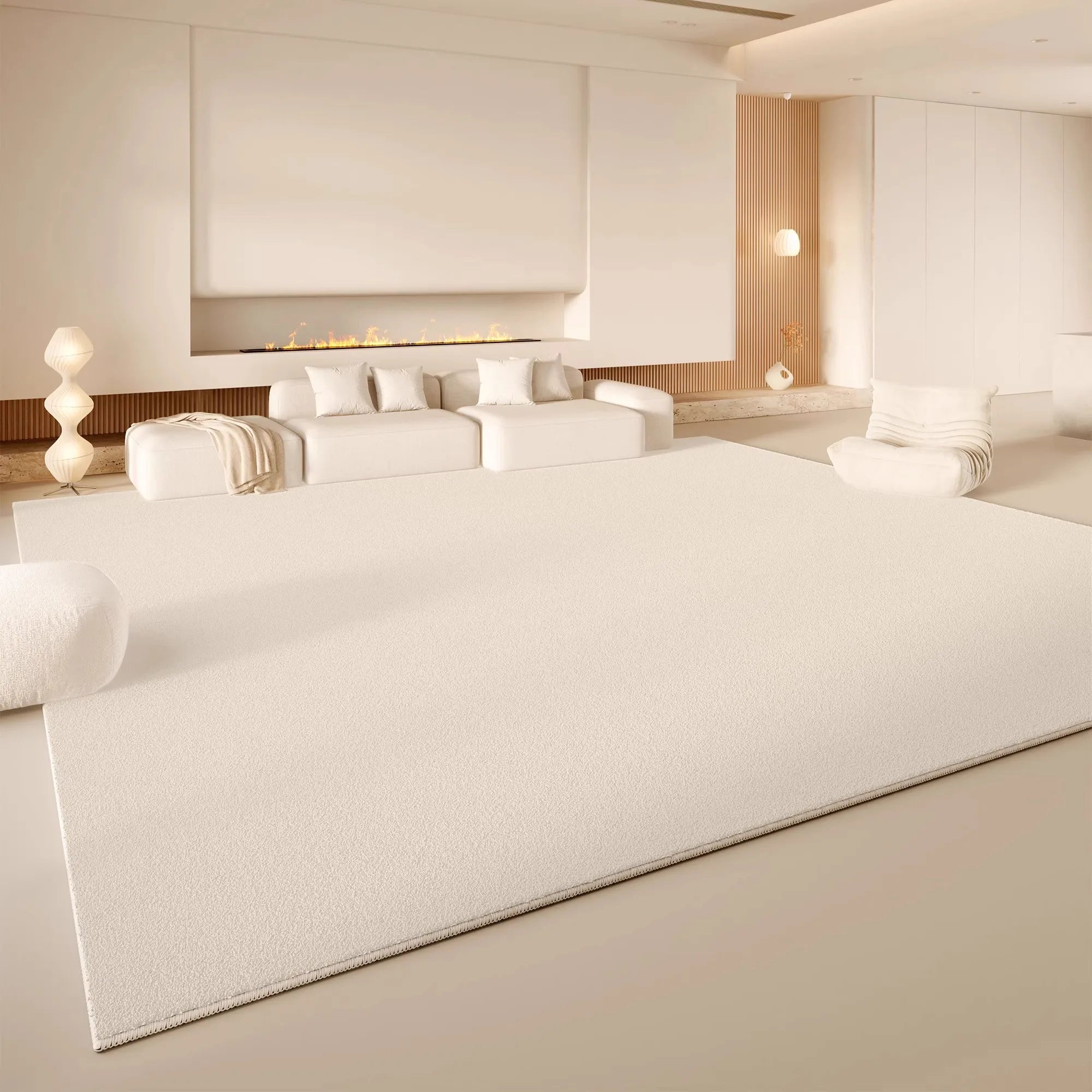 Navak Carpet Exclusive Picks Cremefarbener Wind-Teppich für das Wohnzimmer, leichtes, luxuriöses Premium-Feeling, Bodenmatte aus Kunstkaschmir, groß, voll gepflastert, Home Essentials