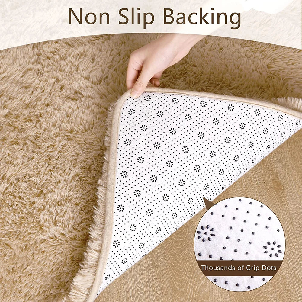 Navak Teppich, für Schlafzimmer, Wohnzimmer, flauschig, flauschig, zottelig, weich, Plüsch, grau, Teppich für den Innenbereich, grau, für Kinder, Heim, Wohnheim, Dekoration