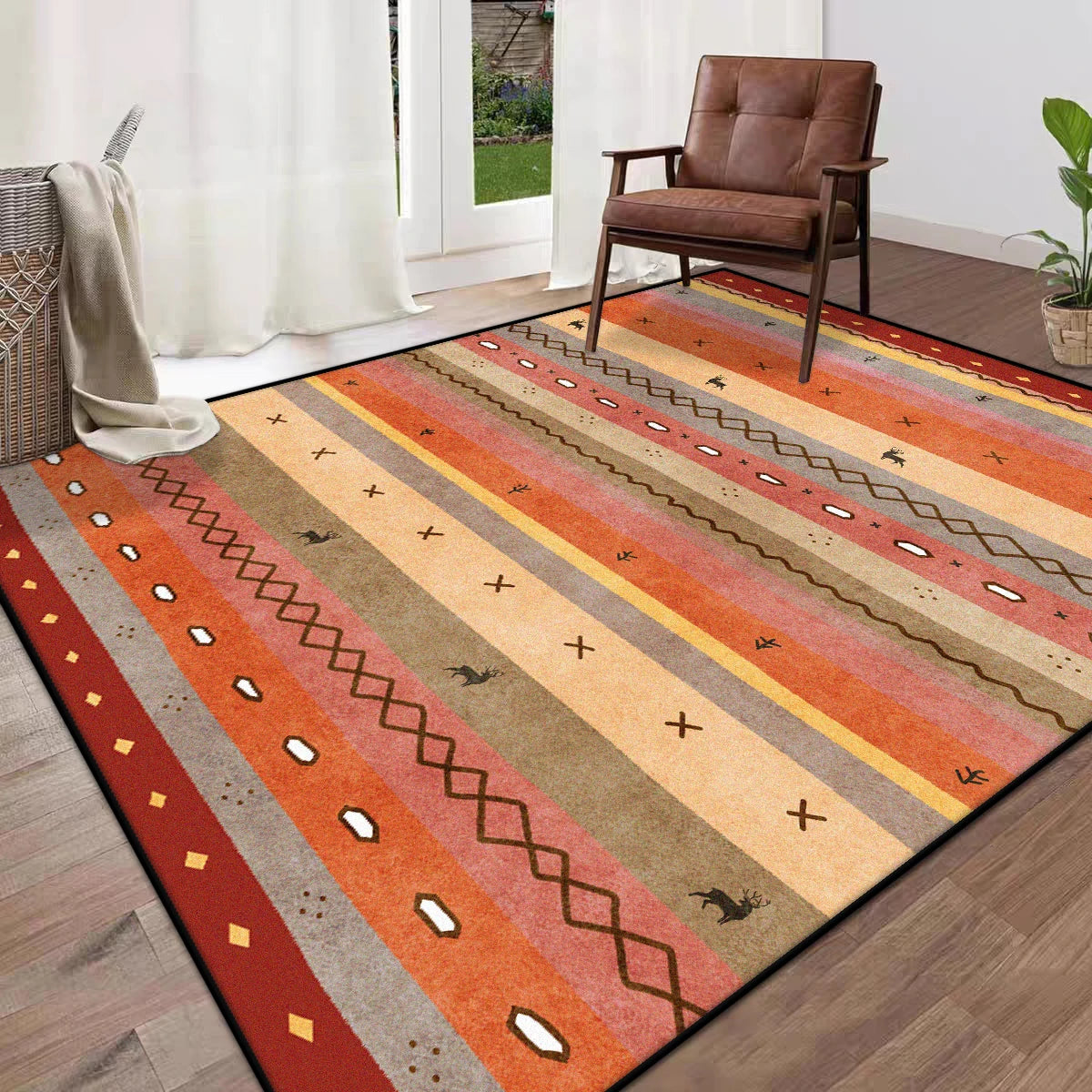 Navak Carpet Boho Style Moroccan Geometric Area Rug for Living Room Plush High-Pile Floor Mat Non-Slip Large Size