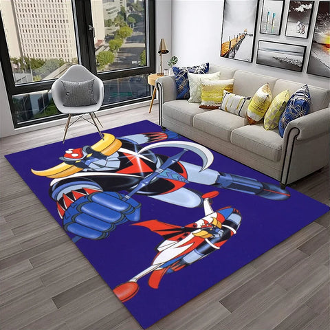 Navak Teppich, 3D-Cartoon-UFO-Roboter Grendizer, Anime-Teppich für Zuhause, Wohnzimmer, Schlafzimmer, Sofa, Fußmatte, Dekor, Kinderbereich, rutschfeste Bodenmatte