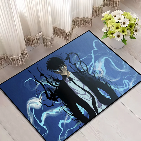 Navak Teppich-Fußmatte für cooles Wohnzimmer, Nachttisch-Dekoration, Bett, Solo-Boden, Bad, Küche, 2 Eingangsteppiche, großer Anime-Nivellierungsteppich