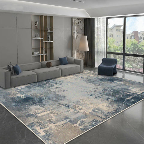 Navak Teppich, moderner, schlichter Stil, Teppich für Wohnzimmer, blau-grau, Dekoration, Heimsofa, flauschiger, weicher Teppich, Schlafzimmer, Nachttisch, waschbare, rutschfeste Matte