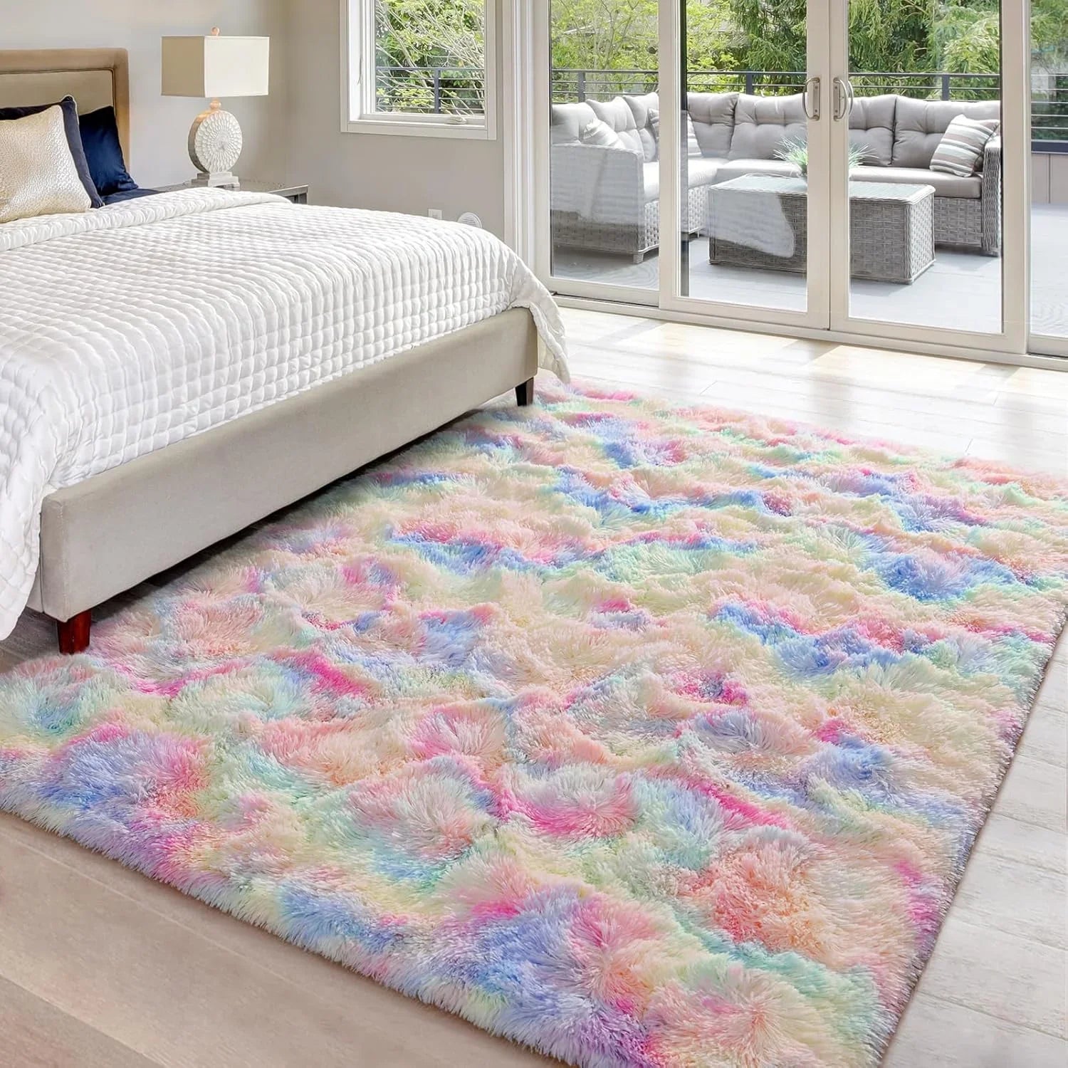 Navak Carpet Exclusive Picks Batik-Teppich, Wohnzimmer-Couchtischkissen, zottelig, waschbar, Schlafzimmer, modern, skandinavisch, weich, gemütlich, Heimdekor-Teppich