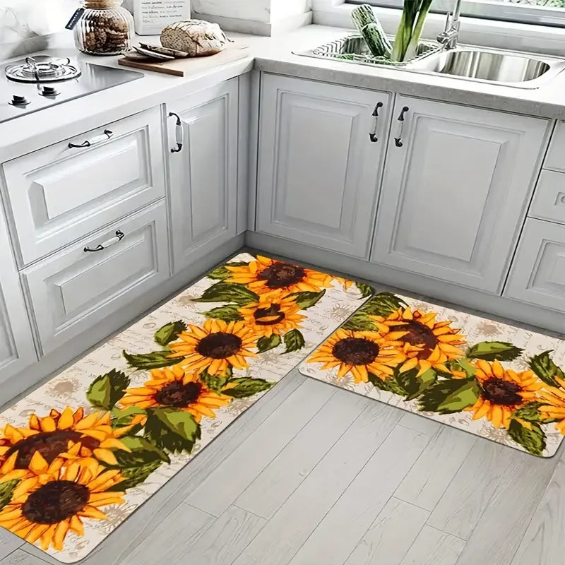 Navak Teppich Sonnenblumenblumen Küchen-Fußmatte Eingangstürmatte Dekor Korridor Balkon Waschküche Teppiche Badezimmer Anti-Rutsch-Fußmatte Teppich