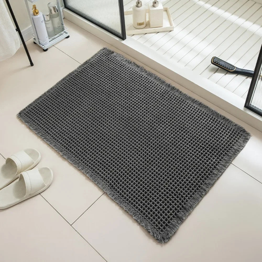 Navak Teppich Badezimmer saugfähiger Teppich Waffel rutschfeste Badematte weiche Fußmatte Toilette saugfähig neben Badewanne Waschbecken maschinenwaschbarer Teppich