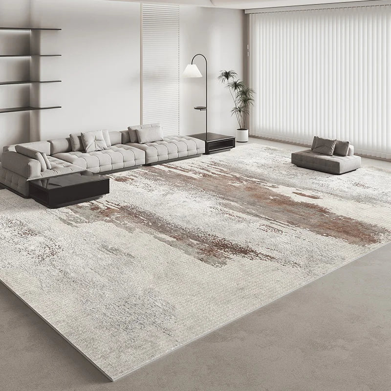 Navak Teppich, italienischer minimalistischer Teppich für Wohnzimmer, leichtes Luxus-Schlafzimmerdekor, Plüschteppich, flauschig, weich, grau, verdickte Matte