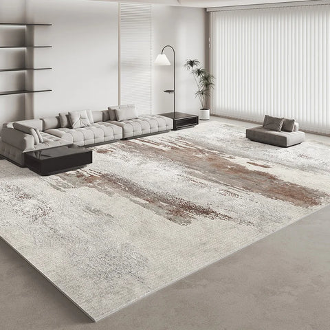 Navak Teppich, italienischer minimalistischer Teppich für Wohnzimmer, leichtes Luxus-Schlafzimmerdekor, Plüschteppich, flauschig, weich, grau, verdickte Matte