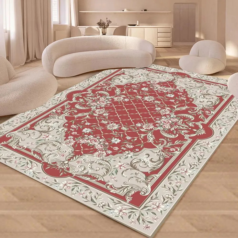 Navak Teppich, rutschfeste Rückseite, rosa, weicher Teppich, faltbar, maschinenwaschbar, Retro-Stil, für Wohnzimmer, Schlafzimmer, Esszimmer, Heimbüro, Dekoration