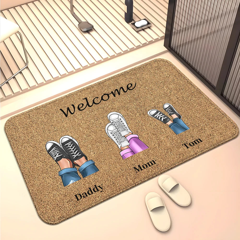 Navak Teppich Familienmitglieder Zuhause Wohnzimmer Sofa Fußmatte Dekoration Anti-Rutsch-Bodenmatte Niedlicher Teppich Fußmatte Teppich Bereich Teppich Kawaii Teppich