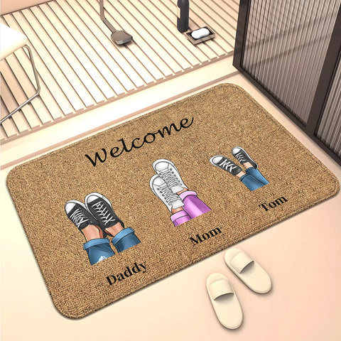 Navak Teppich Familienmitglieder Zuhause Wohnzimmer Sofa Fußmatte Dekoration Anti-Rutsch-Bodenmatte Niedlicher Teppich Fußmatte Teppich Bereich Teppich Kawaii Teppich