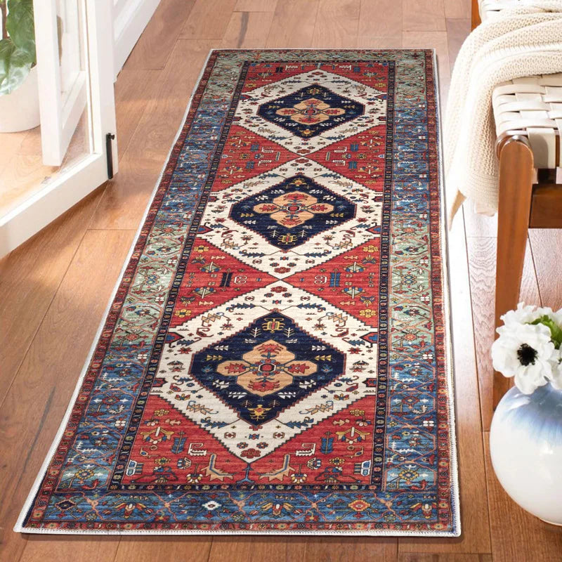 Navak Carpet Exclusive Picks Teppich aus Kaschmir im Perserstil, waschbar, faltbar, maschinenwaschbar, für Schlafzimmer, Nachttisch, Flur, Gang, Heimdekoration