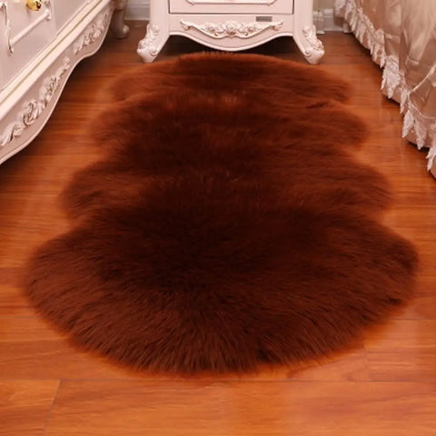 Navak Teppich, waschbar, Kunstwolle, Bodenschutz, flauschig, zottelig, rutschfest, Schaffell, weiche Teppiche, Schlafzimmermatten, Kunstfell