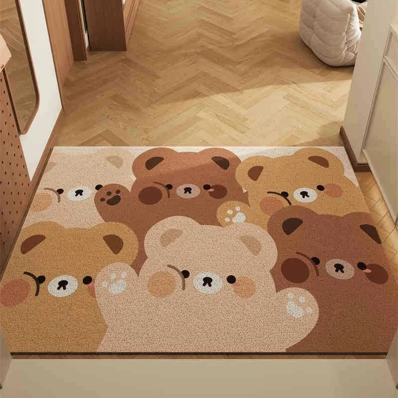 Navak Carpet Cartoon Cute Bear Carpet Living Room Bathroom Balcony Entrance Door Mat Dirty and Non-Slip Easy To Clean Home Decoration Rug
