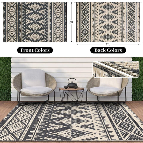 Navak Carpet Olanly Wendbare Outdoor-Teppiche aus Kunststoff für die Terrasse, rutschfeste, wasserdichte Teppiche für Camping, große, faltbare Modeteppiche für das Dach