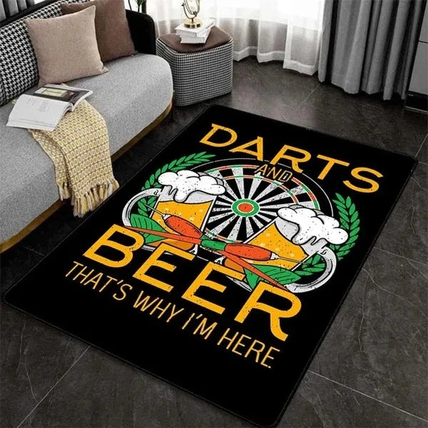 Navak Teppich Spielzimmer Dart Teppich für Wohnzimmer Schlafzimmer Dekorationen Sofa Tisch Große Flächenteppiche Spielzimmer Bodenmatte Ziel Bullseye Alfombra