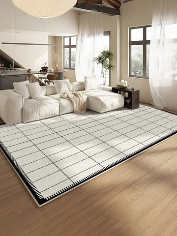 Navak Teppich Moderner Beige Wohnzimmerteppich Creme Abstrakter Dekorativer Teppich Luxuriöser großer Garderobenteppich Rutschfester Pflegeleichter Schlafzimmerteppich