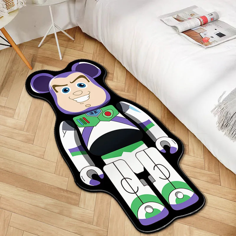 Navak Teppich, unregelmäßiger Cartoon-Bearbricks-Teppich, mehrfarbig, Gewaltbär-Teppich für Schlafzimmer, Nachttisch, rutschfest, modisch, für Zuhause, Bodenmatte