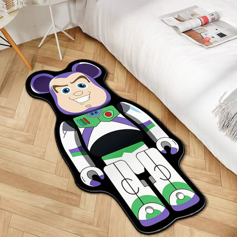 Navak Teppich, unregelmäßiger Cartoon-Bearbricks-Teppich, mehrfarbig, Gewaltbär-Teppich für Schlafzimmer, Nachttisch, rutschfest, modisch, für Zuhause, Bodenmatte