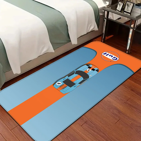 Navak Teppich G-Gulf Racing Auto Zimmer Matten er Anti-Rutsch Modern Wohnzimmer Balkon Bedruckt Willkommen Teppich