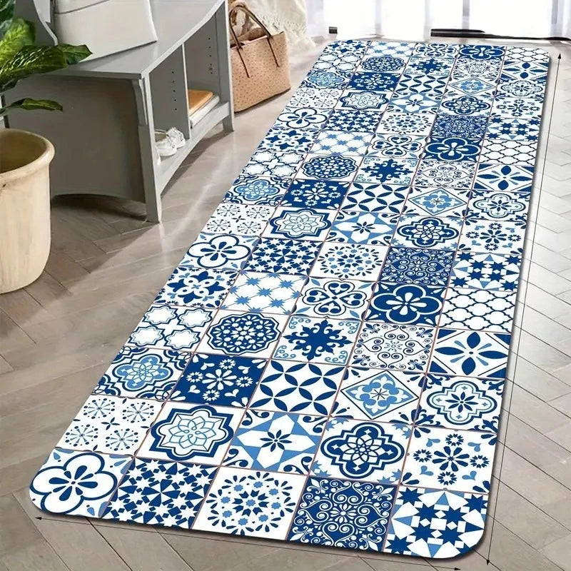 Navak Teppich, modern, blau, Keramikfliesen, Küchenbodenmatte, Dekor, Küche, Flur, Balkon, Teppich, Waschküche, Matte, Badezimmer, rutschfeste Fußmatte, Dekor