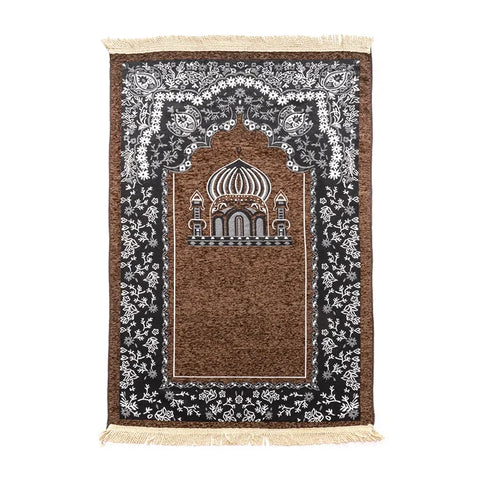 Navak Teppich Damen Herren Muslimischer Gebetsteppich Anbetung Kniend Bedruckte Bodenmatte Tragbare Reise-Gebetsteppiche Ramadan-Geschenk Weicher islamischer Gebetsteppich