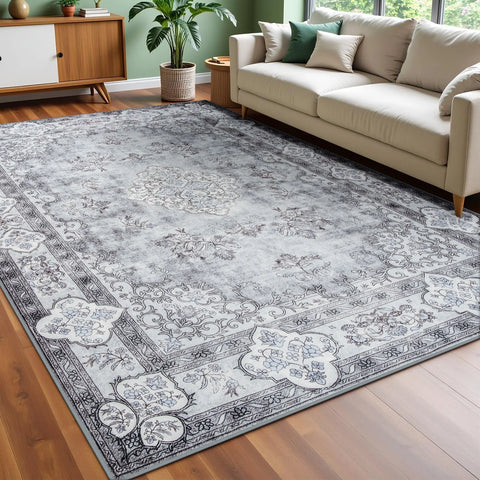 Navak Teppich, Teppiche für Wohnzimmer, elegant, floral, traditionell, Kunstwolle