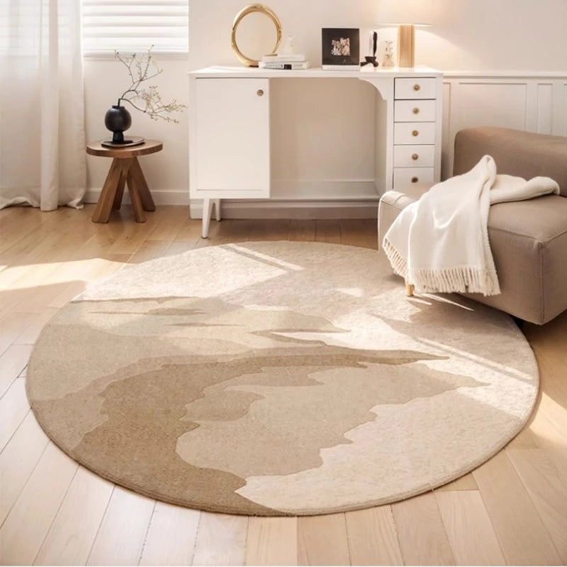 Navak Teppich, nordischer Stil, Schlafzimmerdekor, runder Teppich, minimalistische Teppiche für Wohnzimmer, dicke Plüsch-Arbeitszimmer-Bodenmatte, flauschiger weicher Garderobenteppich