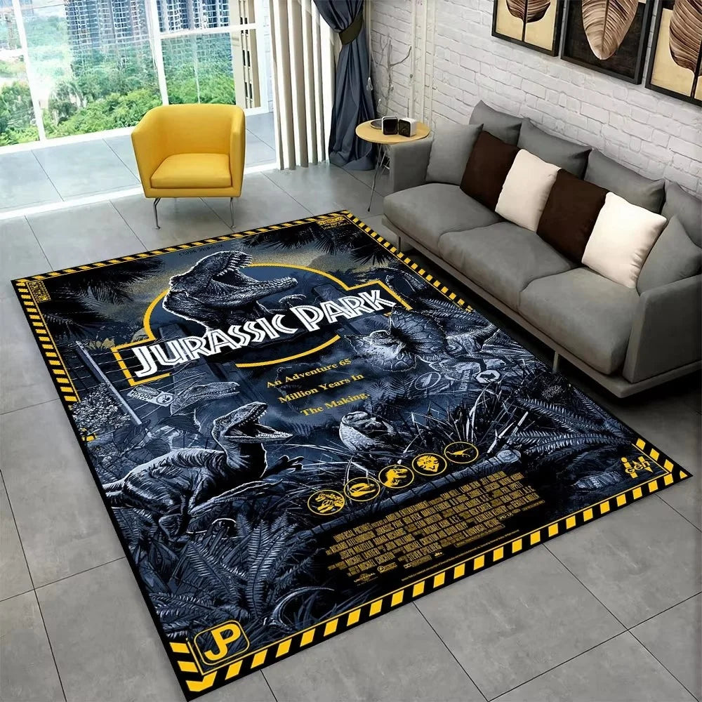 Navak Carpet 3D J-Jurassic Park Dinosaurier-Teppich, großer Teppich, Schlafzimmer, Kinderspielzimmer, Bodenmatte, rutschfest, Wohnzimmer-Dekor, lustiger Sofa-Akzent