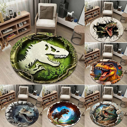 Navak Teppich, 3D-Dinosaurier-Druck, runde Teppiche für den Schlafzimmerbereich, Fußmatten für Kinderzimmer, Badematte, Teppich, Wohnzimmer, Heimdekoration für Geschenke