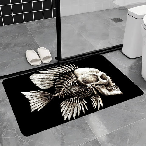 Navak Teppich Dark Horror Skull Anime Bodenteppich Nordischer Stil Home Fußmatte Badezimmer-Toilettenmatten Schlafzimmer Nachttischmatten