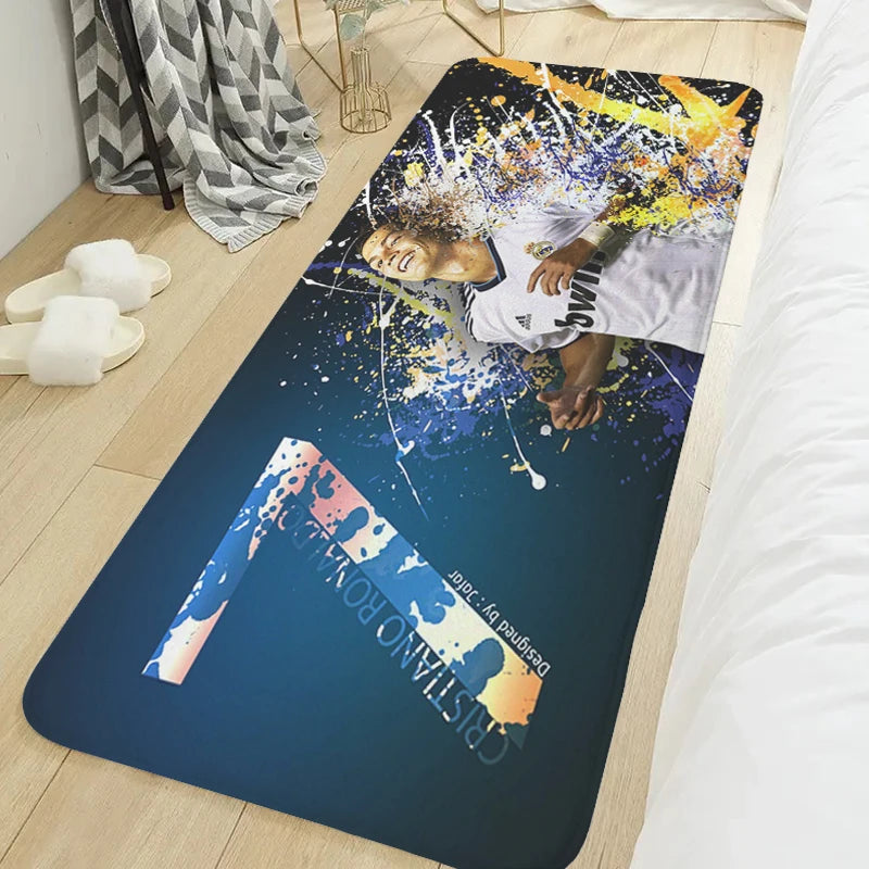 Navak Teppich, Teppich für Schlafzimmer, Cristiano Ronaldo CR7, Küche, Veranda, Fußmatte, rutschfest, Balkon, Badvorleger, Wohndeko-Artikel, Fußmatte, Eingangstür