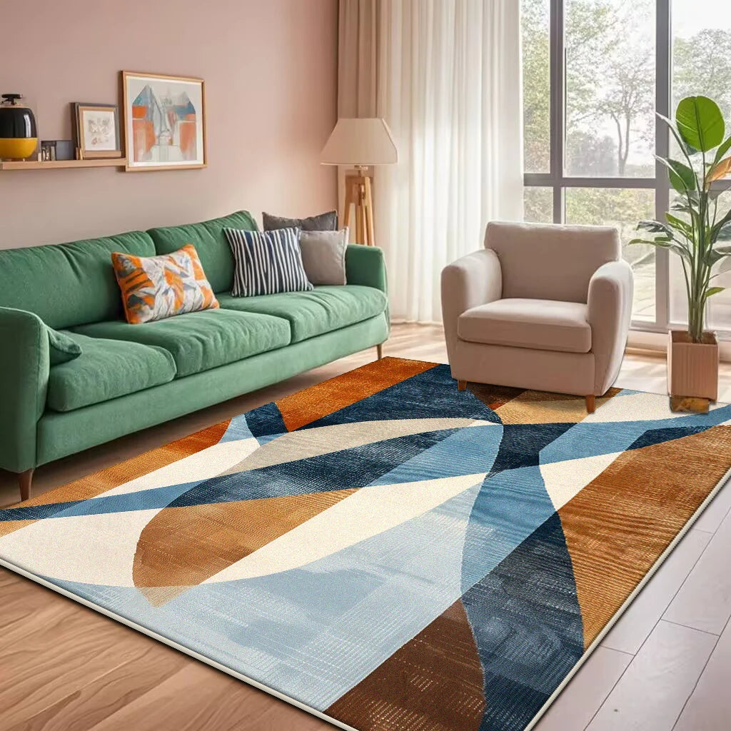 Navak Carpet Modern Geometric Large Rugs for Living Room Decoration Nordic Style Home Carpet Light Luxury Bedroom Rug Non-slip Washable Mat